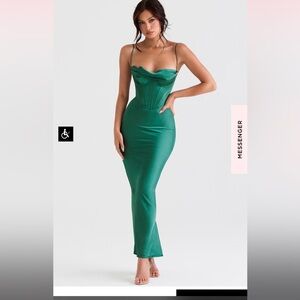 House of CB CHARMAINE FOREST CORSET MAXI DRESS